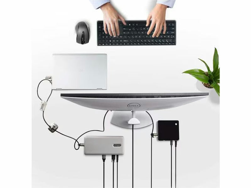 StarTech Laptop/Desktop & Peripheral Lock Kit, Theft-Deterring Security Lock, K-Slot, 9.8ft 3m Steel Cable, 3x Devices, User-Resettable 4-Digit Lock