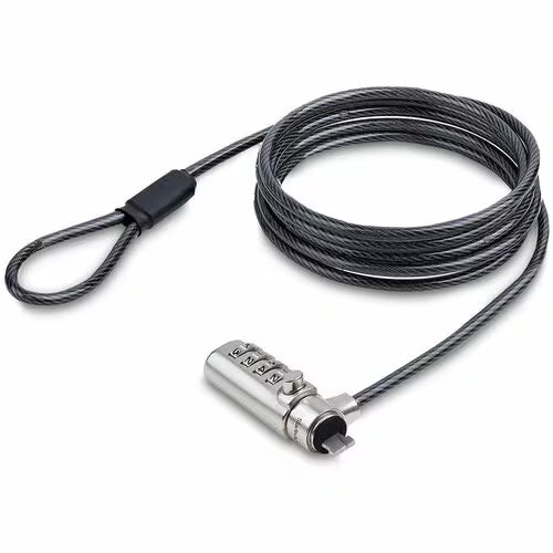 StarTech Slim Lock Nano Slot Compatible, 6.6ft (2m) Combination Locking Cable, Desk Anti-Theft Security For Laptop/Notebook Computer