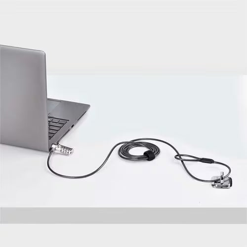 StarTech Slim Lock Nano Slot Compatible, 6.6ft (2m) Combination Locking Cable, Desk Anti-Theft Security For Laptop/Notebook Computer