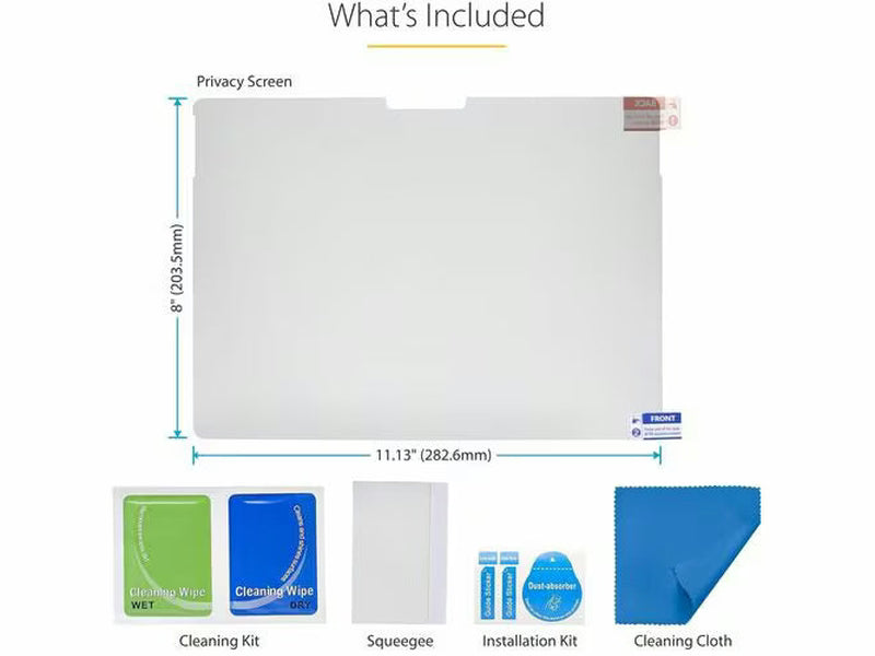 StarTech 4-Way Privacy Screen For 13-inch Surface Pro 8/9/X Laptop, Portrait/Landscape Modes, Touch-Enabled, +/- 30 Deg. View, Blocks up to 51% Blue Light, Anti-Glare