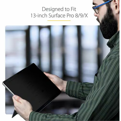 StarTech 4-Way Privacy Screen For 13-inch Surface Pro 8/9/X Laptop, Portrait/Landscape Modes, Touch-Enabled, +/- 30 Deg. View, Blocks up to 51% Blue Light, Anti-Glare