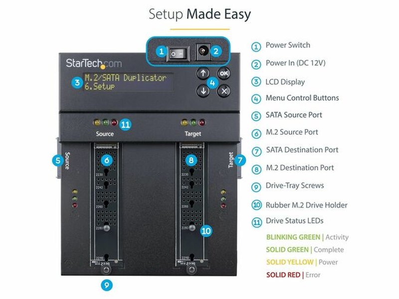 StarTech Hard Drive/Solid State Drive Duplicator - Standalone