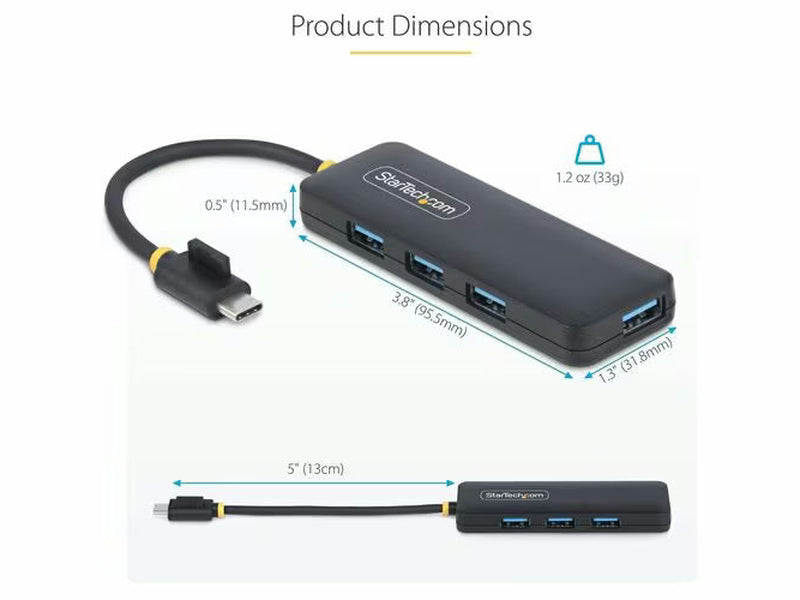 StarTech 4-Port USB-C Hub, 5Gbps, USB-C to 4x USB-A