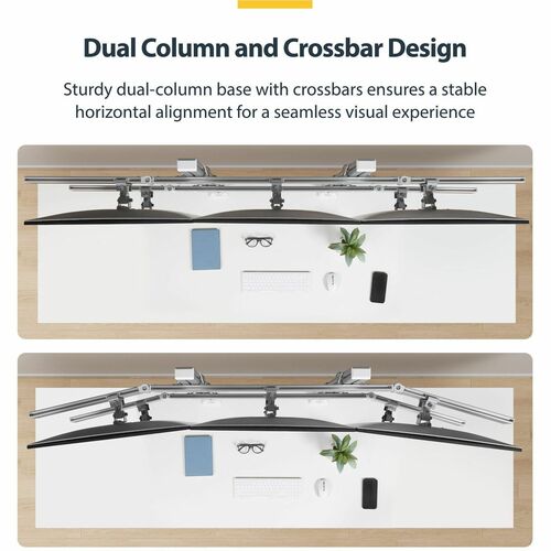 StarTech Six-Monitor Desk Mount with Crossbar, Up To 32-inch Computer Screens