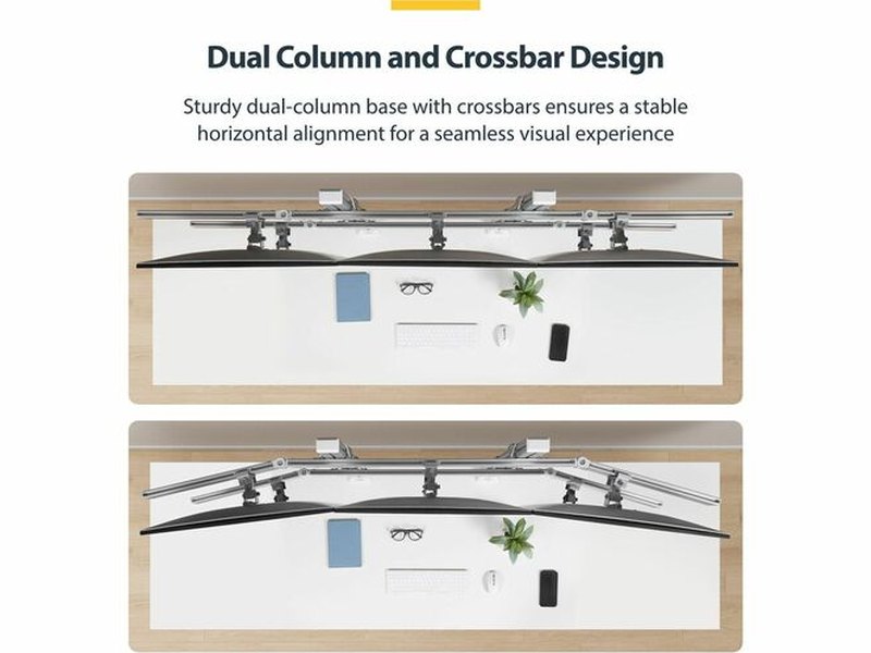 StarTech Six-Monitor Desk Mount with Crossbar, Up To 32-inch Computer Screens