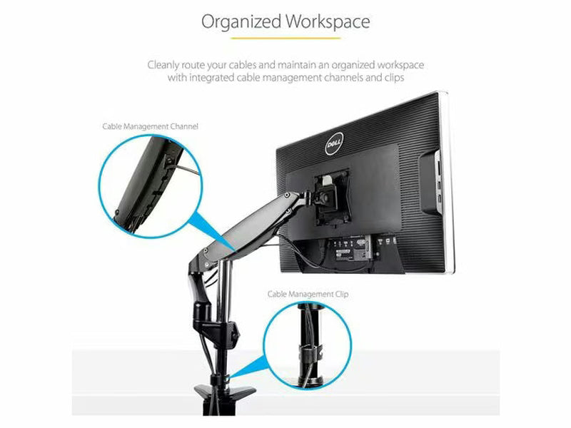 StarTech Desk Mount Monitor Arm for Single VESA Display up to 32" or 49" Ultrawide 8kg/17.6lb