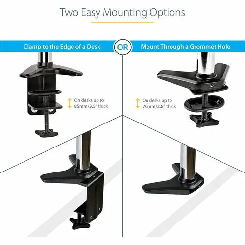 StarTech Desk Mount Monitor Arm for Single VESA Display up to 32" or 49" Ultrawide 8kg/17.6lb