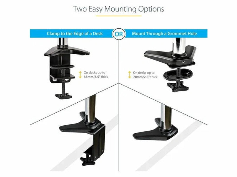 StarTech Desk Mount Monitor Arm for Single VESA Display up to 32" or 49" Ultrawide 8kg/17.6lb