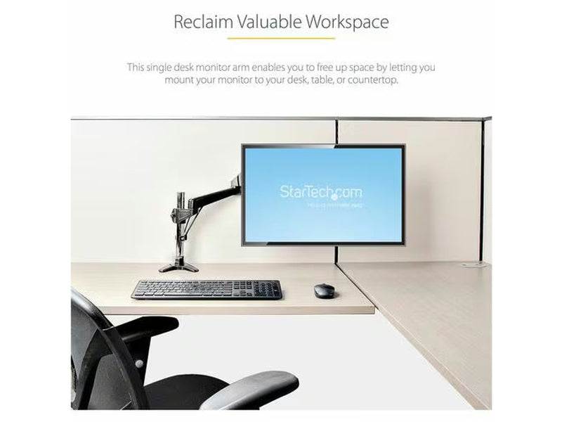 StarTech Desk Mount Monitor Arm for Single VESA Display up to 32" or 49" Ultrawide 8kg/17.6lb