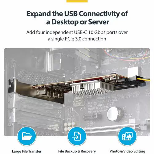 StarTech USB Adapter, PCI Express x4 - 1.25 GB/s, 640 MB/s, 60 MB/s, 1.50 MB/s, 140.80 kB/s