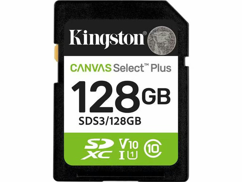Kingston SDS3/128GB Canvas Select Plus 128GB Class 10/UHS-I U1 V10 SDXC - 1 - 150 MB/s Read