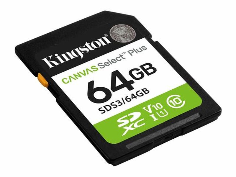 Kingston SDS3/64GB Canvas Select Plus 64GB Class 10/UHS-I U1 V10 SDXC - 100 MB/s Read