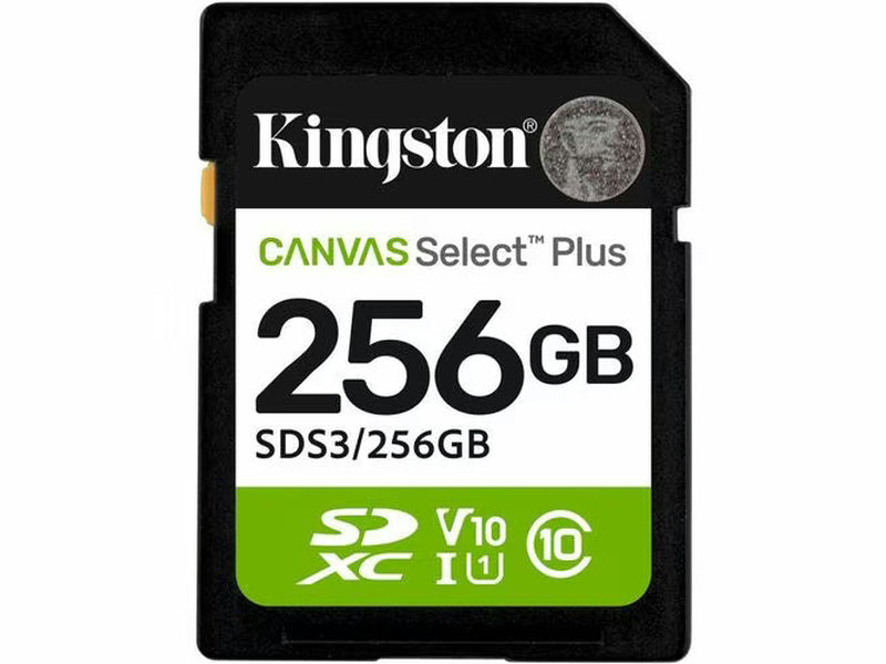 Kingston SDS3/256GB Canvas Select Plus 256GB Class 10/UHS-I U1 V10 SDXC - 1 - 150 MB/s Read