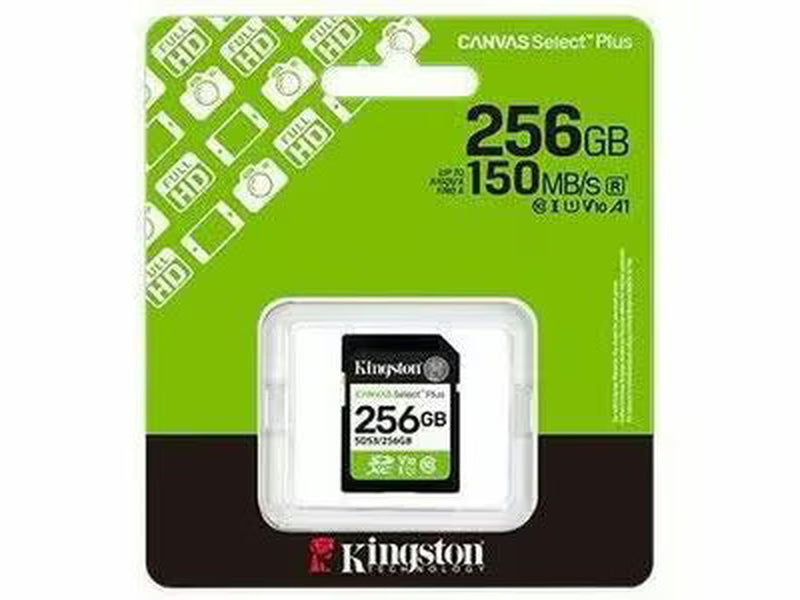Kingston SDS3/256GB Canvas Select Plus 256GB Class 10/UHS-I U1 V10 SDXC - 1 - 150 MB/s Read