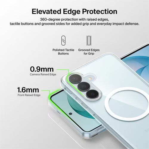 Belkin SheerForce Case for Samsung Galaxy S26+ Smartphone Grippy Side Grooves - Clear