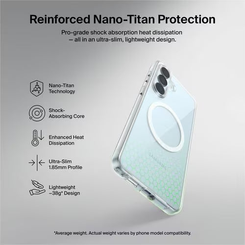 Belkin SheerForce Case for Samsung Galaxy S26+ Smartphone Grippy Side Grooves - Clear