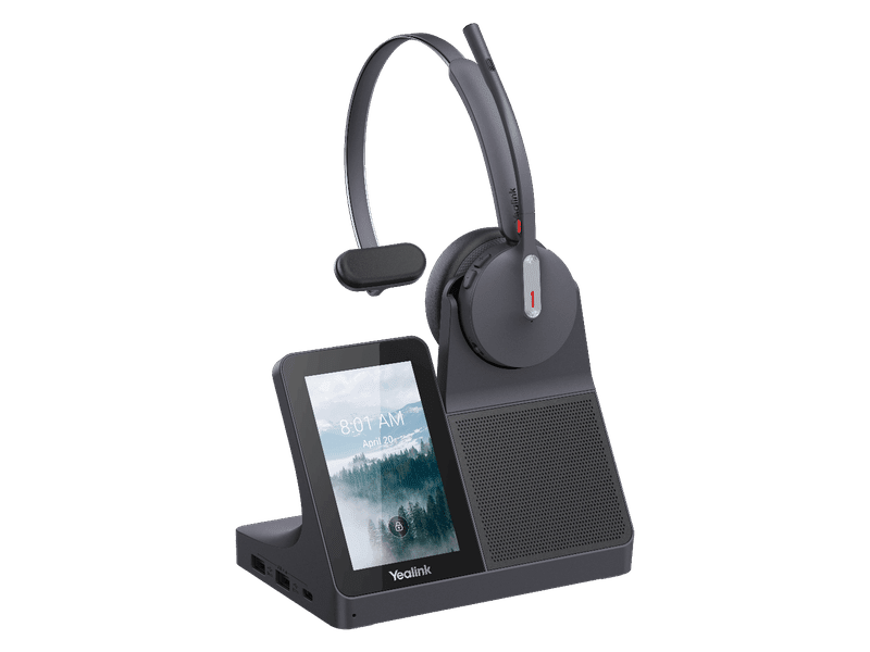 Yealink WH64 Bluetooth DECT MS Mono Workstation, industry-leading DECT wireless headset with single-ear options for seamless