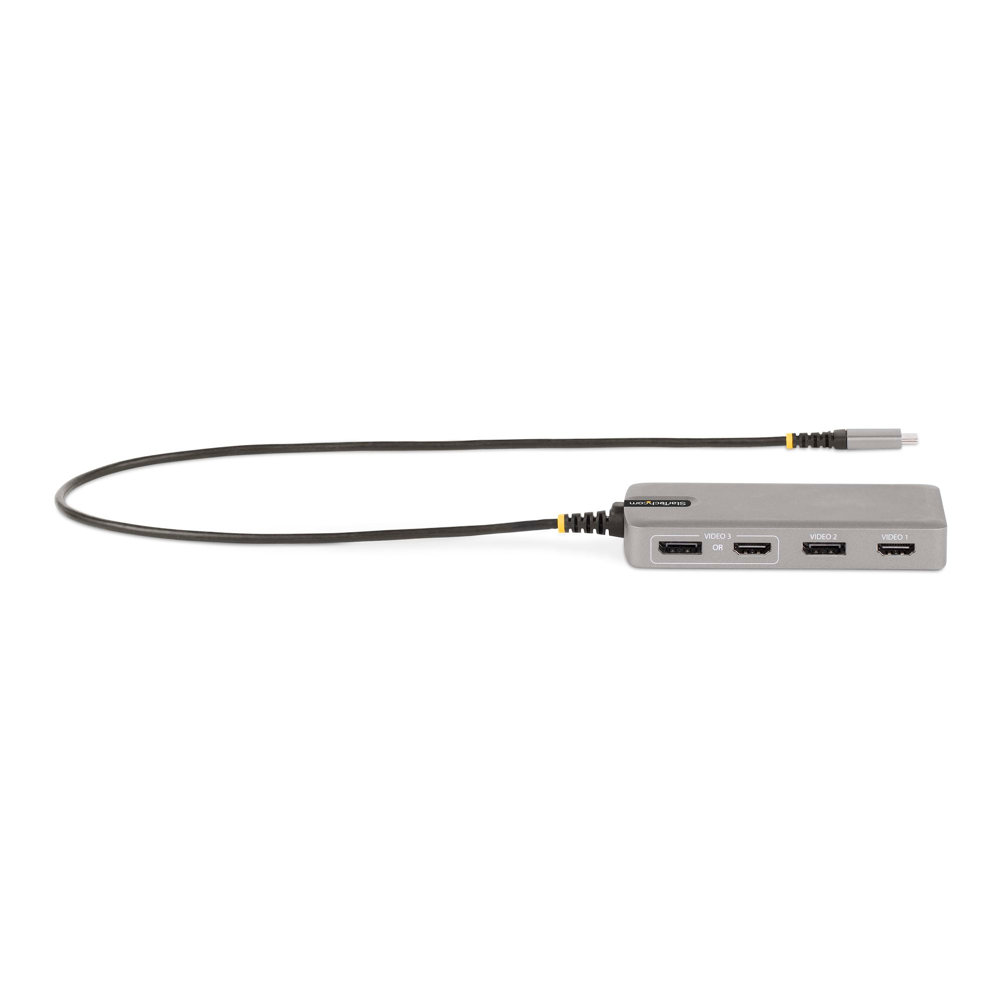 StarTech USB-C Triple-Monitor Multiport Adapter, Dual 4K 60Hz + 4K 30Hz HDMI & DisplayPort