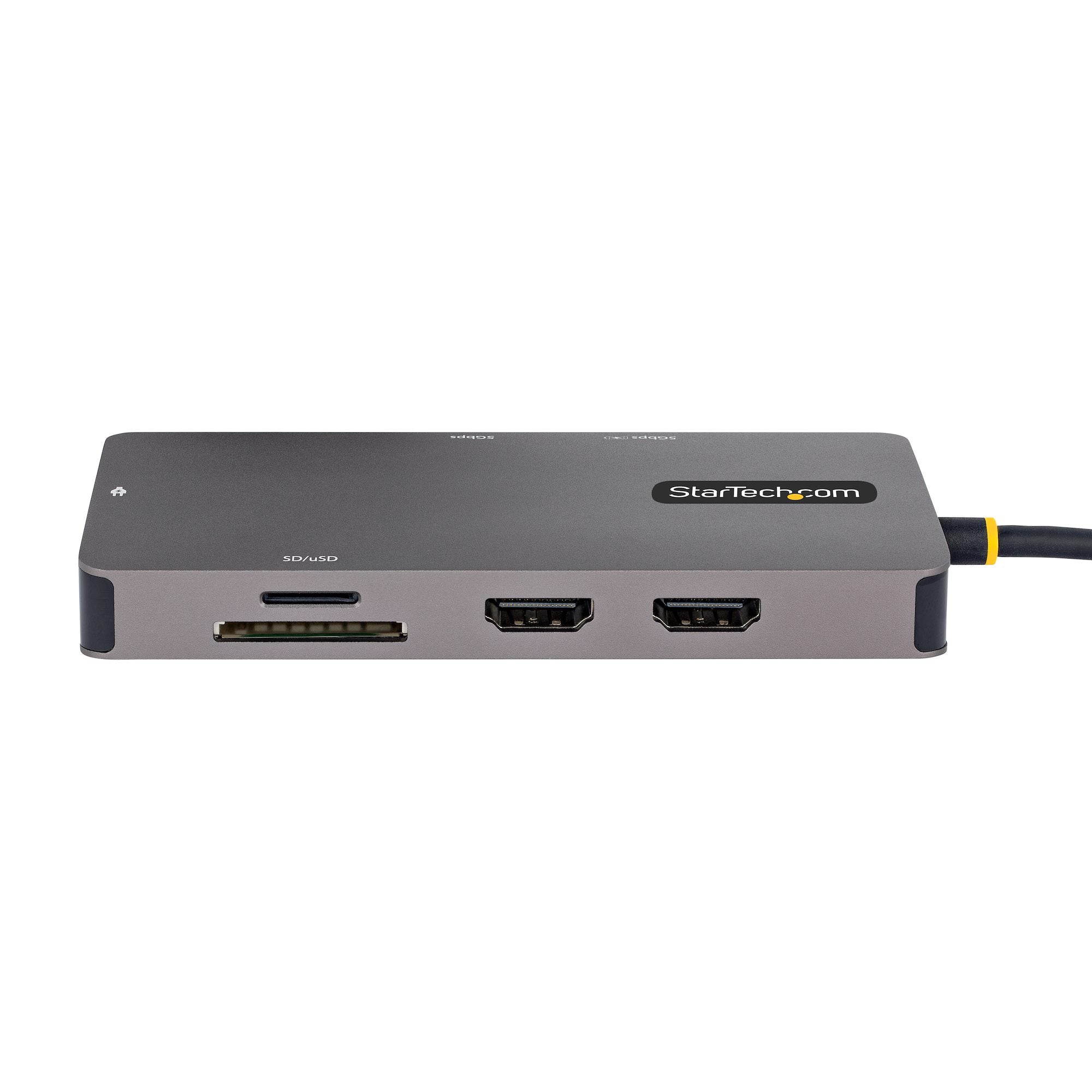 StarTech USB-C Multiport Adapter, 4K Dual HDMI, 5Gbps USB Hub, 100W PD 3 Yr