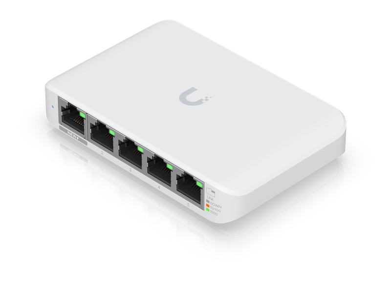 Ubiquiti USW Flex Mini 5 Pack - Managed, UniFi, Layer 2 Gigabit, 5x GbE RJ45 Ports, Power Via PoE /USB Type-C 5V 1A, No PSU,