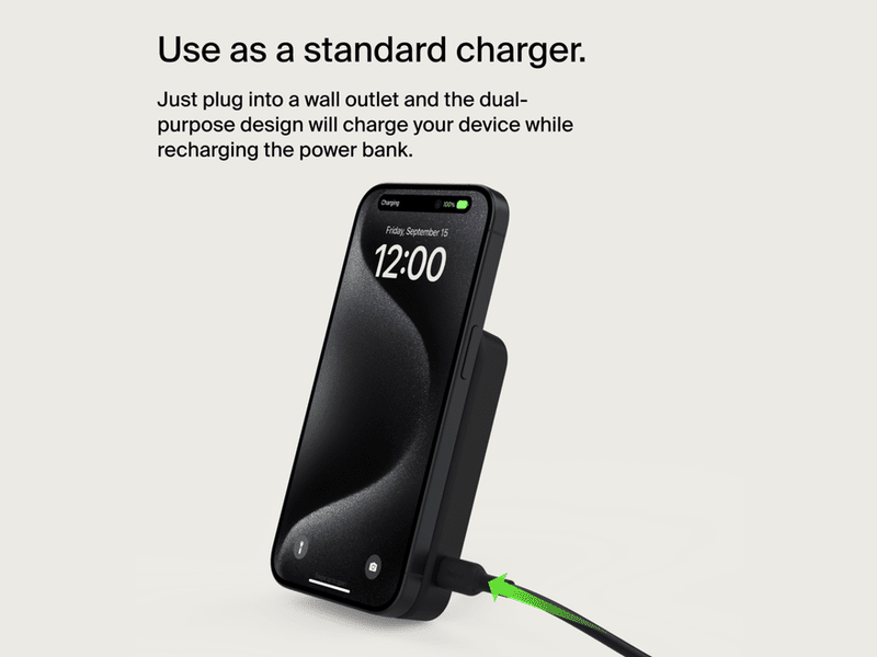 Belkin BoostCharge Pro 8K Qi2 Magnetic Power Bank with 15W - BPD007BTBK
