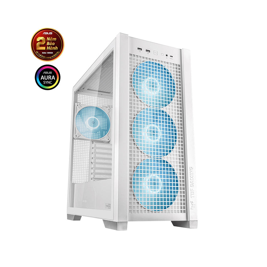 ASUS TUF Gaming GT302 ARGB White E-ATX Mid Tower PC Case with 4 ARGB Fans GT302/ARGB FANS/WHT//