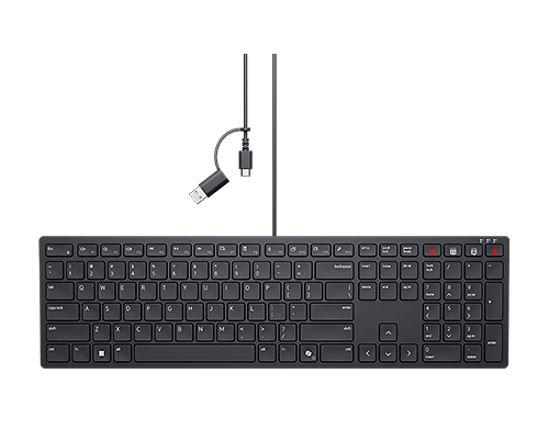 Dell KB525C Wired Silent Collaboration Keyboard - Black