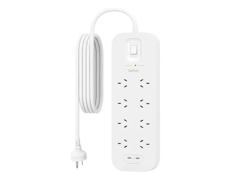 Belkin SRB004AU2M Connect 8-Outlet Surge Protector with Dual USB-C 30W