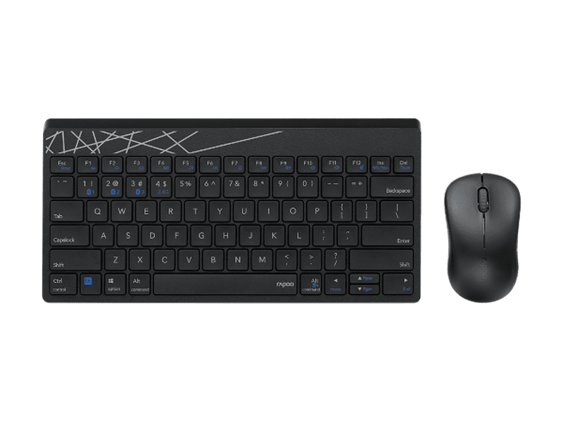 RAPOO 8000M Compact Wireless Multi-mode Bluetooth Device Keyboard and Mouse Combo