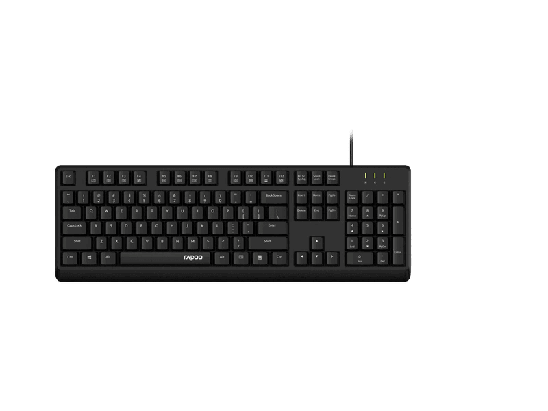 RAPOO NK1900 Wired Keyboard, Entry Level, Laser Carved Keycap, Spill-Resistant, Multimedia Hotkeys ~ NK1800
