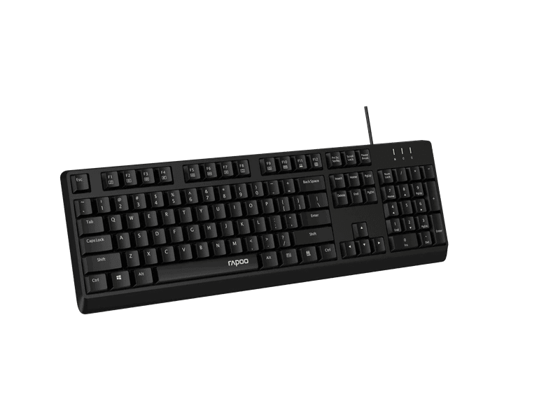 RAPOO NK1900 Wired Keyboard, Entry Level, Laser Carved Keycap, Spill-Resistant, Multimedia Hotkeys ~ NK1800