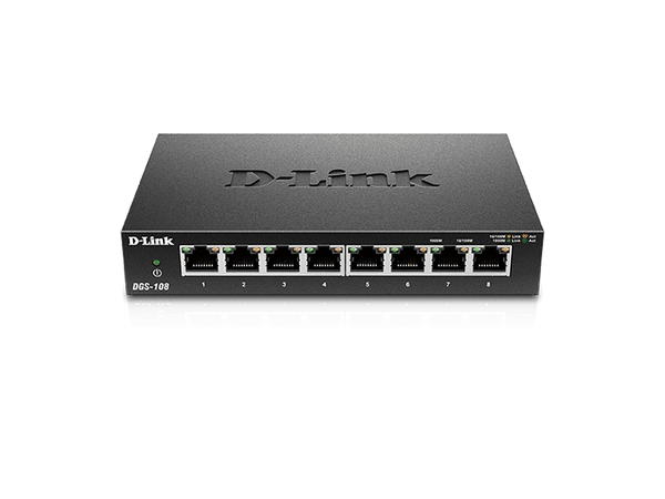 D-Link DGS-108 8-Port Gigabit Desktop Switch (Metal Housing)