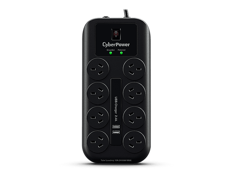 CyberPower 8-port Surge Protector with 2 x USB Charging Ports