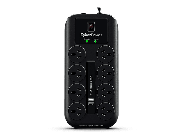 CyberPower 8-port Surge Protector with 2 x USB Charging Ports