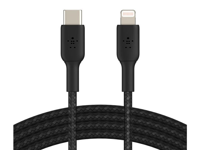 Belkin BoostCharge Braided Lightning to USB-C Cable 2M - Black