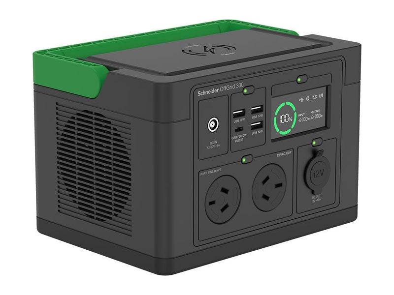 APC Schneider OffGrid Portable Power Station 330 230V 332Wh Lithium-ion LCD 2 AS3112 Australian outlets
