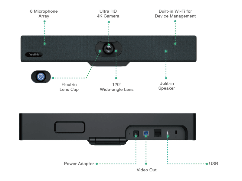 Yealink UVC34 All-in-One USB 4K AI Video Conference Bar