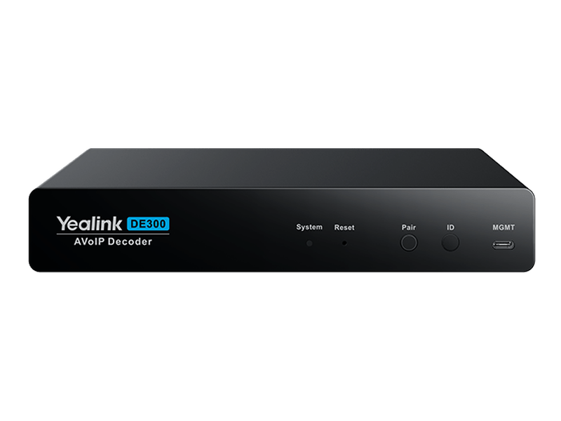 YEALINK DE300 AVoIP decoder, 4K@60Hz4:4:4,USB 3.0 capture for MTR,Seamless 2x2 Video Matrix Switching,Multiple USB Connectivity,HDCP 2.3,Gigabit Ethernet