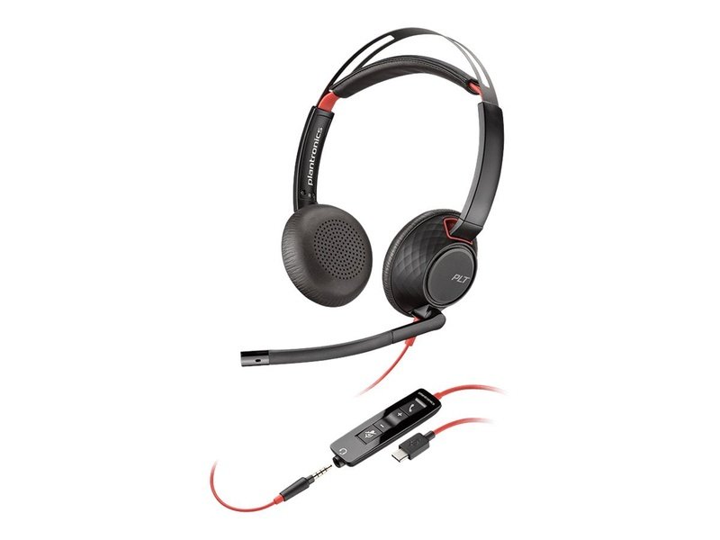 Poly BlackWire C5220 UC Stereo Corded Headset 3.5MM & USB-C
