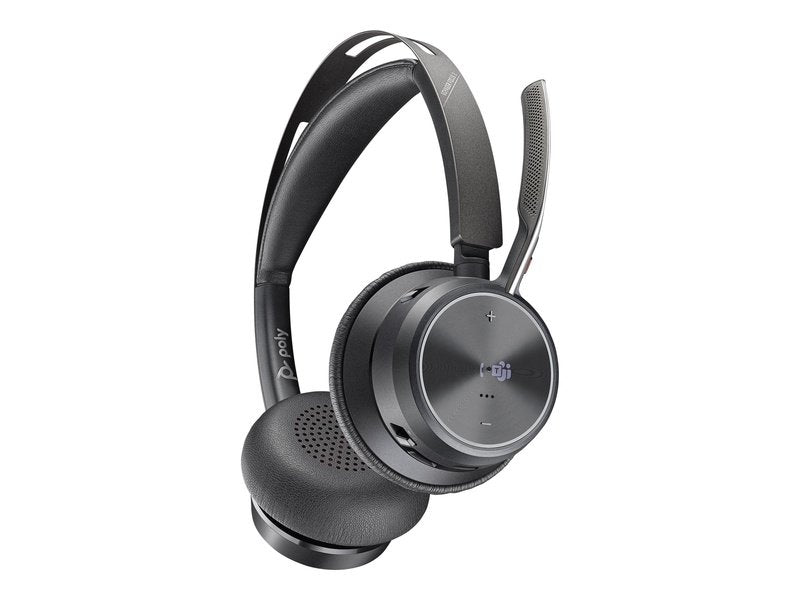 Poly Voyager Focus 2 OTH Wireless MS Stereo Headset W/Charge Stand ANC BT700 Dongle USB-A