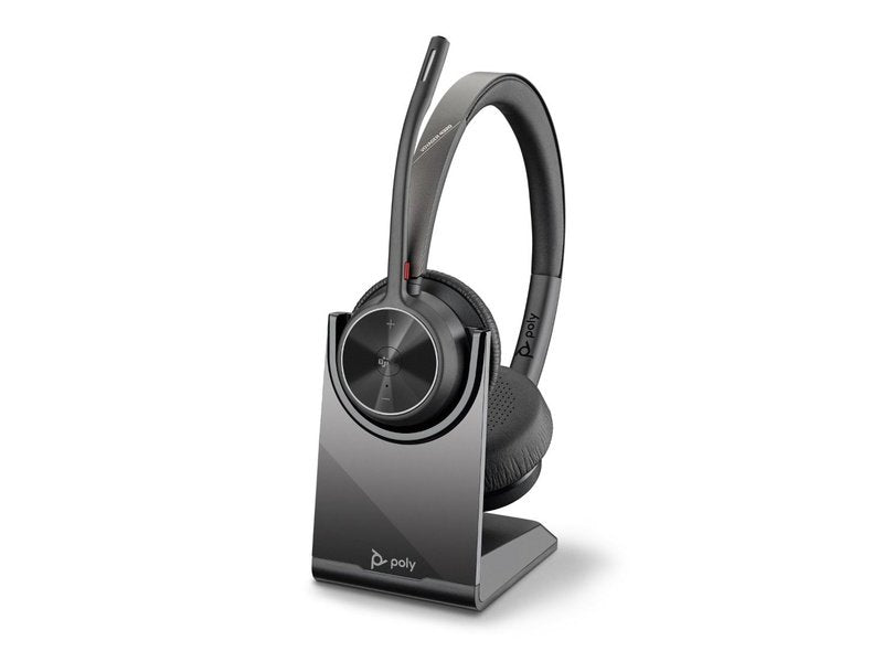 Poly Voyager 4320 OTH Wireless MS Stereo Headset W/Charging Stand BT700 Dongle USB-A