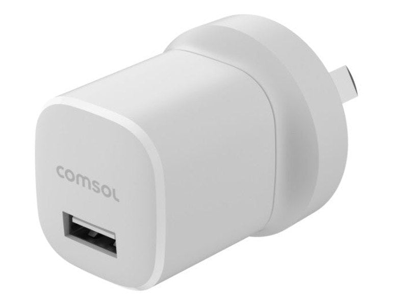 Comsol 12W Single Port USB-A Wall Charger White - WCN24WH