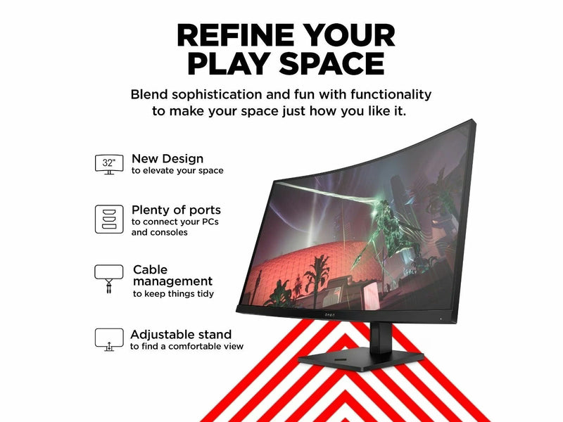 HP OMEN 780K7AA 31.5" QHD 165Hz Curved Gaming Monitor - OMEN 32c