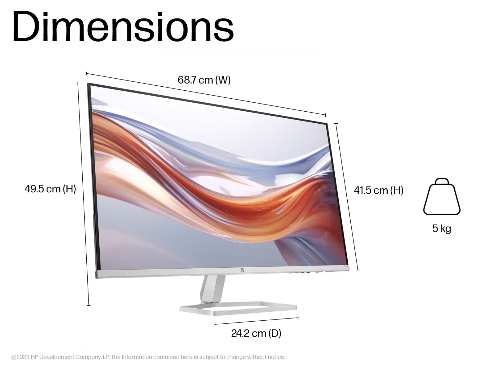 HP 94F51AA Series 5 31.5" Dual Port FHD Monitor - 532sf