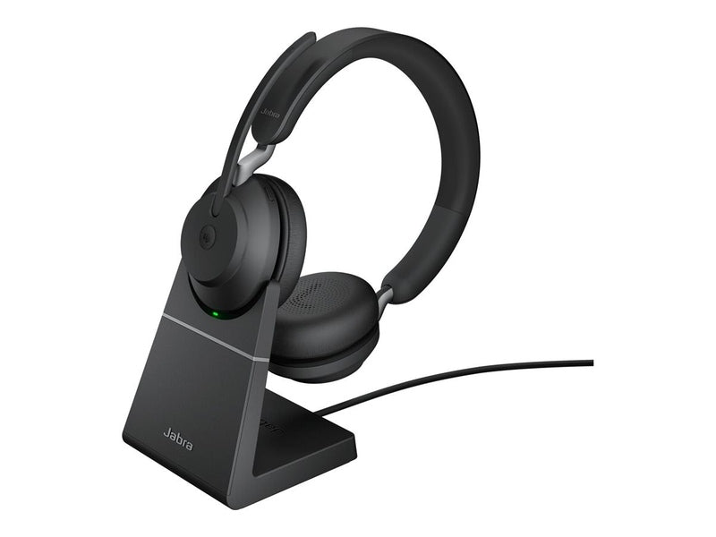 Jabra Wireless Evolve2 65 MS Stereo Headset W/Charging Stand+Link 380A BT USB-A