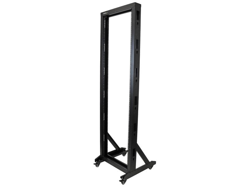 StarTech 2-Post 42U Mobile Open Frame Server Rack Two Post 19in Network Rack With Casters