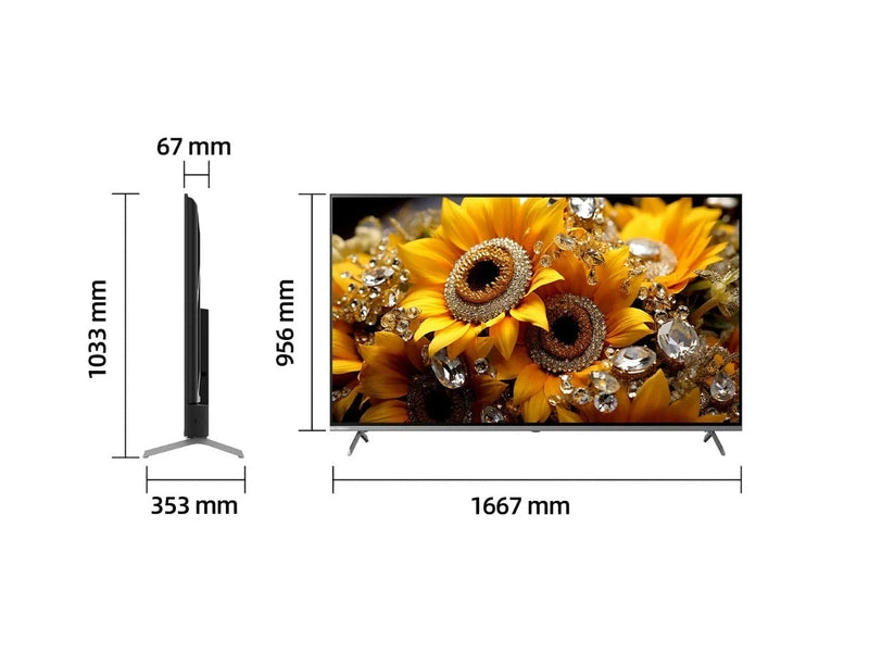 CHiQ U75QM10 75" QM10 4K UHD 400nit QLED Smart Google TV, HDR10/HLG, Dolby Vision/Atmos/DAP/DBX, 600x300 VESA 3 Year Warranty