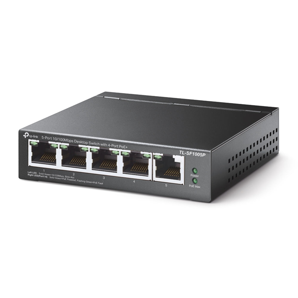 TP-Link TL-SF1005P 4-Port PoE 67W 10/100Mbps Desktop Switch with 1-Port RJ45