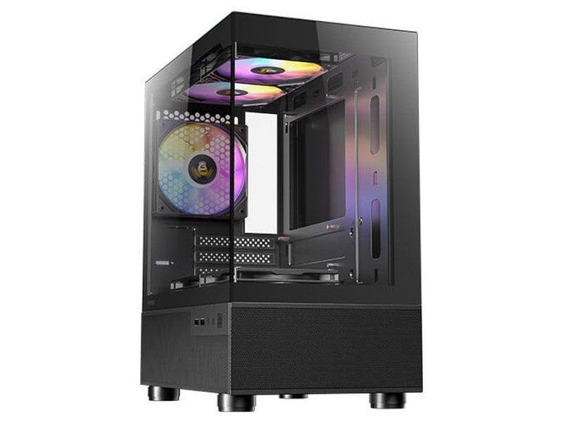 Antec CX200M RGB Elite Black Gaming Micro ATX Case, NO PSU