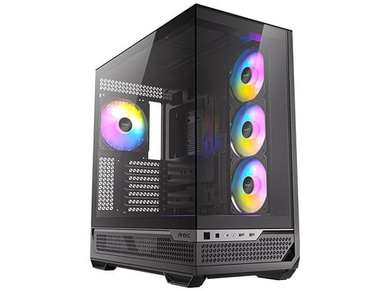 Antec C7-ARGB ATX,E-ATX Panoramic 270 View, USB-C, 4x ARGB PWM Fans. Side Radiator RTX 5090, 7900x, Back Connect MBs, Flip Door, Black Case